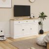 Buffet Cabinet Storage Sideboard Farmhouse Server Bar Wine Cabinet with 3 Drawers & 3 Doors Adjustable Shelves for Dining Living Room Kitchen Cupboard