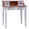 Writing Desk with Drawers 35.4"x19.7"x40.2" Solid Mahogany Wood