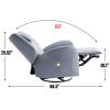 Blue Swivel and Rocker Power Recliner Chair with Lumbar and Neck Support Pillow, Max Swivel Degree 270°