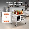 VEVOR Stainless Steel Work Table, 30 x 36 x 30 Inch Commercial Food Prep Worktable with 4 Wheels, Casters