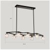 Matte Black Crystal Chandelier for Dining Room, 8-Light Kitchen Chandelier Light Fixture Modern Metal Industrial Chandeliers for Farmhouse Entryway Li