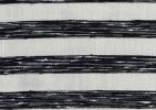 Modern Pouf Black and White Striped Fabric Upholstered Ottoman, Non-Slip Floor Pouf, Bean Bag Chair, 1pc Sitting Pouf