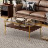 Coffee Table and End tables Set of 3, Tempered Glass Table with MDF layer, Modern Tables for Living Room , Gray Glass