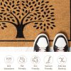 Welcome Doormats Natural Coco Coir Mats with Non Slip PVC Backing Indoor Outdoor Mats for Home & Office Floor Mats for Door Decor Tree Print with Bord