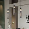 Modern Black and Gold 3-Light Pendant Chandelier, Adjustable Hanging Lights with Cylindrical Mesh Shades, E26 Base, Ideal for Dining Room, Kitchen Isl