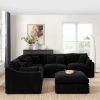 6-Seats Modular L-Shaped Sectional Sofa with Ottoman,10 Pillows, Oversized Upholstered Couch w/Removabled Down-Filled Seat Cushion for Living Room