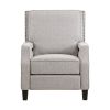 Push Back Reclining Chair Transitional Style Chenille Fabric Self-Reclining Motion Chair 1pc Cushion Seat Modern Living Room Furniture