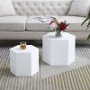 Coffee Tables,MDF with ash/oak/walnut veneer side table/coffee table/end table/nesting table set of 2 for living room,office,bedroom, White Oak