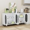 Modern Accent Sideboard Cabinet with Acrylic Doors, Freestanding Storage Cupboard Console Table for Kitchen Dining Living Room Hallway Office, White