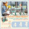 Qaba 3 Pieces Kids Table and Chairs, Height Adjustable Toddler Table and Chair Set with Storage, Easy to Wipe, Activity Table 2 Chairs for Classroom,