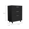 Penny Storage Cabinet, Three Drawers , Four Casters