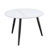 Modern Style Nesting Cocktail Tables and Side Table 3-Piece Occasional Table Set Black Metal Legs White Sintered Stone Top
