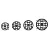 4-Pack Matte Black Round Plant Stands with Floral Design - Durable Metal Flower Pot Holders for Indoor Home Garden Decor
