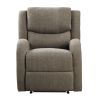 Modern Living Room Furniture 1pc Power Reclining Chair Brown Chenille Upholstery Plush Seating Solid Wood Frame