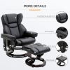 HOMCOM Massage Recliner Chair with Ottoman Footrest, 10 Vibration Points, 360° Swivel Reclining Chair