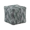 Modern Pouf Multi-Color Fabric Upholstered Ottoman, Non-Slip Floor Pouf, Bean Bag Chair, 1pc Sitting Pouf