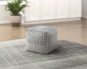 Square Pouf Jacquard Fabric Upholstery Modern Ottoman, Footstool, Non-Slip Floor Pouf, Bean Bag Chair, 1pc Sitting Pouf