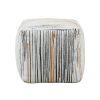 Modern Square Pouf Jacquard Fabric Upholstery Ottoman, Footstool, Non-Slip Floor Pouf, Bean Bag Chair, 1pc Sitting Pouf