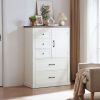Farmhouse 5 Drawer Dresser for Bedroom, Tall Chest of Drawers, Chest of Drawers Organizer Storage,Wood Rustic Bedroom Dresser for Closet, Living Room
