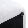 Pixel 21" Oversized Square Tufted Pouf Ottoman, Almond White Chenille