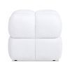 Pixel 21" Oversized Square Tufted Pouf Ottoman, Almond White Chenille