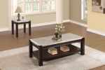 Genuine Marble Top Cocktail Table Dark Cherry Finish Wood Frame Contemporary Living Room Furniture 1pc Coffee Table