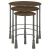 Natural and Gunmetal 3-Piece Nesting Table