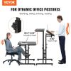 VEVOR Mobile Standing Desk, 26.4"-44.9" Gas-Spring Height Adjustable Sit-Stand Desk, Home Office Rolling Laptop Table 360° Swivel Wheels (4 Lockable)