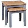 Nesting Tables 2 pcs Gray Solid Pine Wood Panama Range