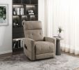 Power Lift Chair with Massage and Heat Comfort Brown Microfiber Upholstery Living Room Furniture 1pc Power Reclining Motion Chair