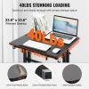 VEVOR Mobile Standing Desk, 26.4"-44.9" Gas-Spring Height Adjustable Sit-Stand Desk, Home Office Rolling Laptop Table 360° Swivel Wheels (4 Lockable)