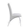 White and Chrome Armless Solid Back Side Chair (Set of 2)