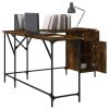 Desk Smoked Oak 55.5"x55.5"x29.5" Engineered Wood