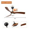 60-inch 3-blade solid wood ceiling fan light
