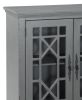 Antique Grey Accent Chest 1pc Classic Storage Cabinet Shelves Glass Inlay Doors Wooden Traditional Design Furniture