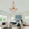 (Same as W1340102274/L5004) Gold Crystal Chandeliers,Large Contemporary Luxury Ceiling Lighting for Living Room Dining Room Bedroom Hallway (Bulbs Not