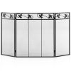 3-Panel Fireplace Screen Decor Cover with Exquisite Pattern