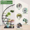 5 tier semicircular iron plant stand plant holder iron flower stand for home garden balcony patio display rack black