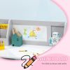 Qaba Toddler Desk and Chair Set, Kids Writing Desk Study Table for Children with Whiteboard, Storage Cabinet, Child Furniture, Art Gifts for Kids, Gra