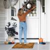Decorative Halloween Welcome Mat Trick Treat 30x17 inch Natural Coco Coir Mats with Non Slip PVC Backing Indoor Outdoor Mats for Home & Office Floor M