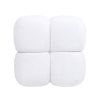 Pixel 21" Oversized Square Tufted Pouf Ottoman, Almond White Chenille