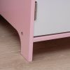 Qaba Toddler Desk and Chair Set, Kids Writing Desk Study Table for Children with Whiteboard, Storage Cabinet, Child Furniture, Art Gifts for Kids, Pin