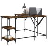 Desk Smoked Oak 54.7"x54.7"x29.5" Engineered Wood