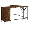 Desk Smoked Oak 55.5"x55.5"x29.5" Engineered Wood
