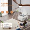 60-inch 3-blade solid wood ceiling fan light