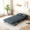 39″ Convertible Chair Bed, Tri-Fold Sofa Bed with Adjustable Backrest & Pillow, Leisure Chaise Lounge Couch with Sturdy Steel Frame for Home & Office