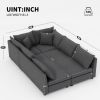[Video]86*60'' Modular Sectional Sofa Bed,Chenille Couch Set with Pillows,Free Combination,Minimalist Style Indoor Furniture