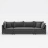 [Video]116*30'' Modern Modular Sectional Sofa,Oversized 4 Seat Chenille Couch Set with 4 Pillows,Minimalist Style Indoor Furniture