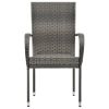 Stackable Patio Chairs 4 pcs Gray Poly Rattan
