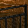 3-Panel Folding Fireplace Screen, Metal Mesh Fire Spark Guard for Wood Burning, 49.5" x 31.5", Black